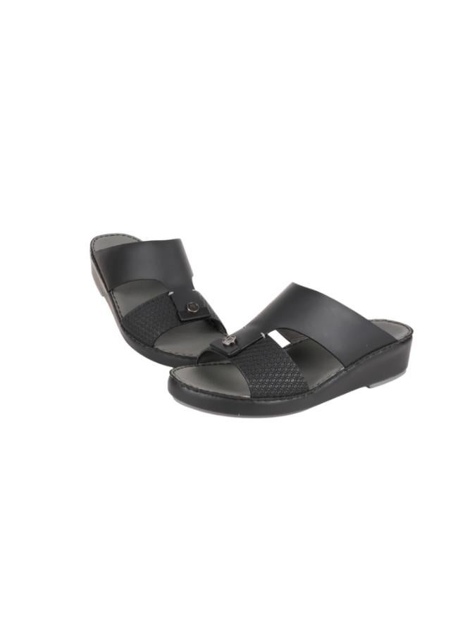 barjeel uno 008-3714 Barjeel Uno Mens Arabic Sandals BS 35 Black  - Image 3