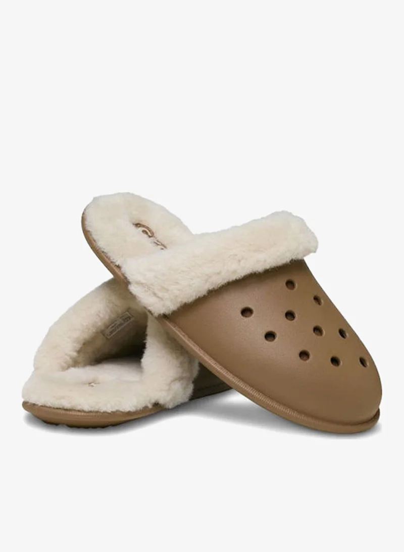crocs Sepia Casual Fuzz Scuff Slip Ons for Women | Best Price UAE