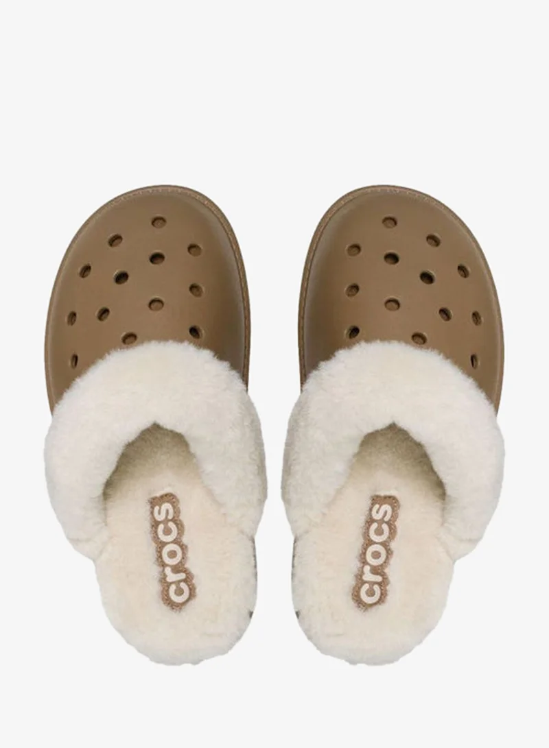 crocs Sepia Casual Fuzz Scuff Slip Ons for Women | Best Price UAE