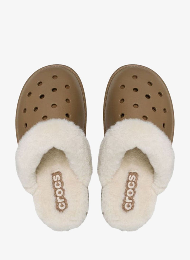 crocs Casual Fuzz Scuff Slip Ons - Image 5