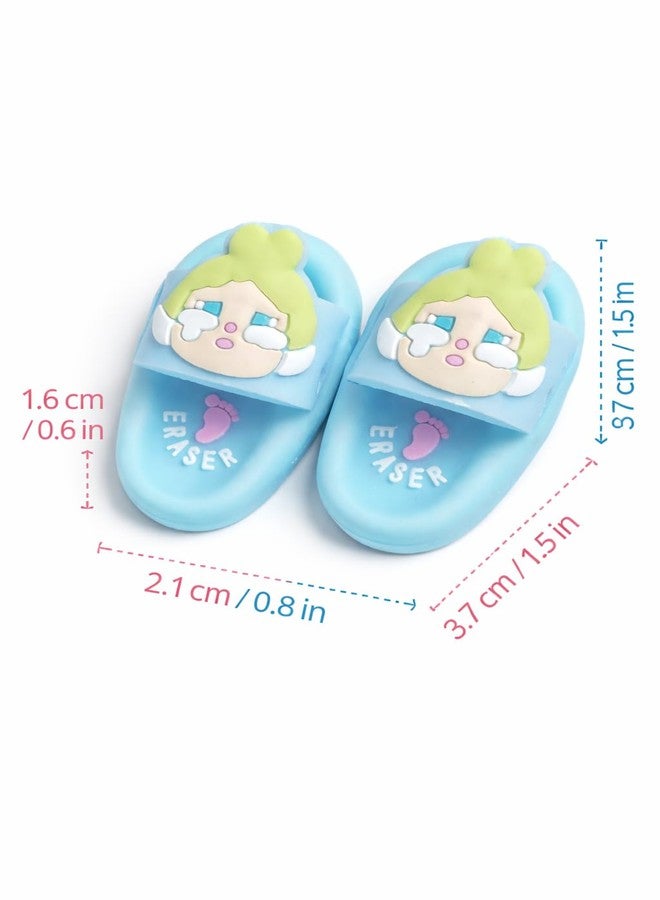 Teraabliss Cute Bear Slipper Shape Eraser for Kids - Mini Soft Rubber Novelty Erasers, Cartoon Design, Smooth Erasing, School Stationery Gift (Sky Blue) - Image 4