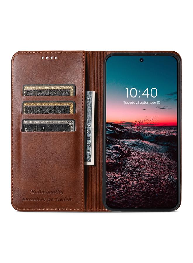 Suteni Case For Samsung Galaxy S23 5G Calf Texture Horizontal Flip Leather Phone Case - Image 4