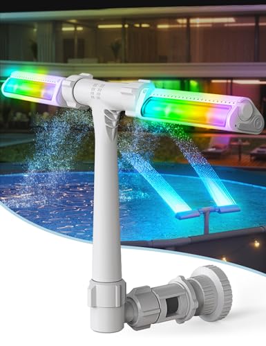 POOLHACKER Pool Fountains for Above Ground Pool, Pool Sprinkler Fountain, Gray, YC028-LED-SET - Image 1
