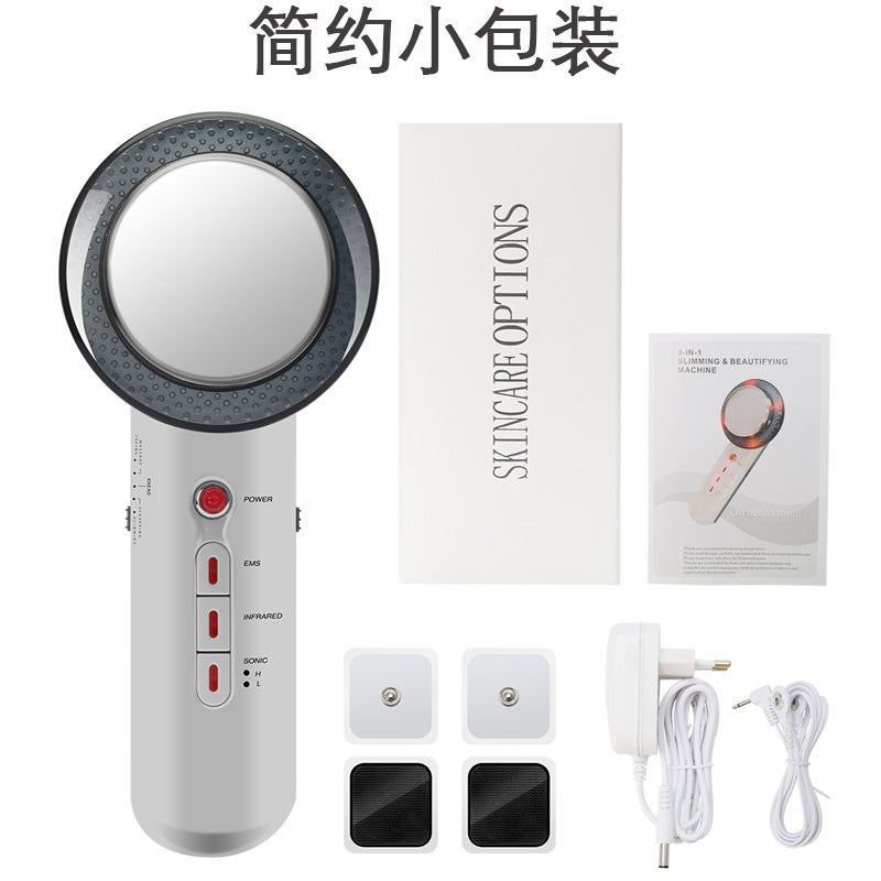 Generic Three-in-one slimming instrument ultrasonic EMS physiotherapy machine shaping body beauty instrument ultrasonic wave introduction massage beauty instrument Simple packaging [370g]] 