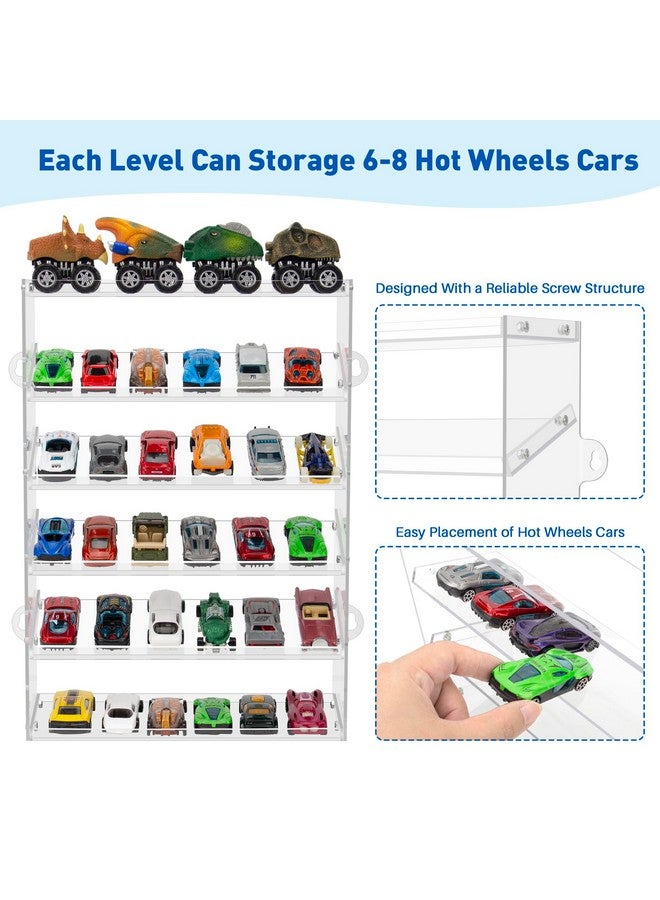 KISLANE Transparent Acrylic Display Case for Hot Wheels & Matchbox Cars, 6 Tiers Matchbox Cars Display Case, Sturdy Assembly Storage Case Display of 48 Hot Wheels Matchbox Cars (6- Tiers) - Image 2