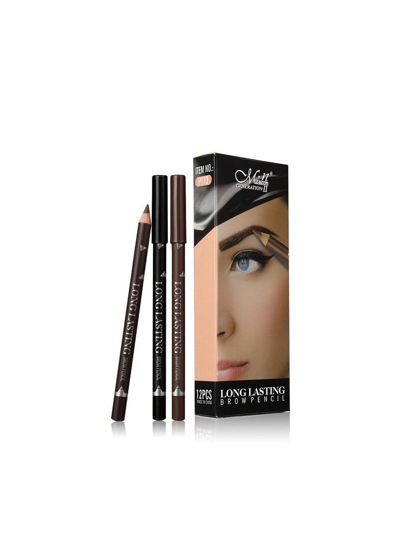Mn Long Lasting Brow Pencil Set Of 12 Pieces  - Image 1