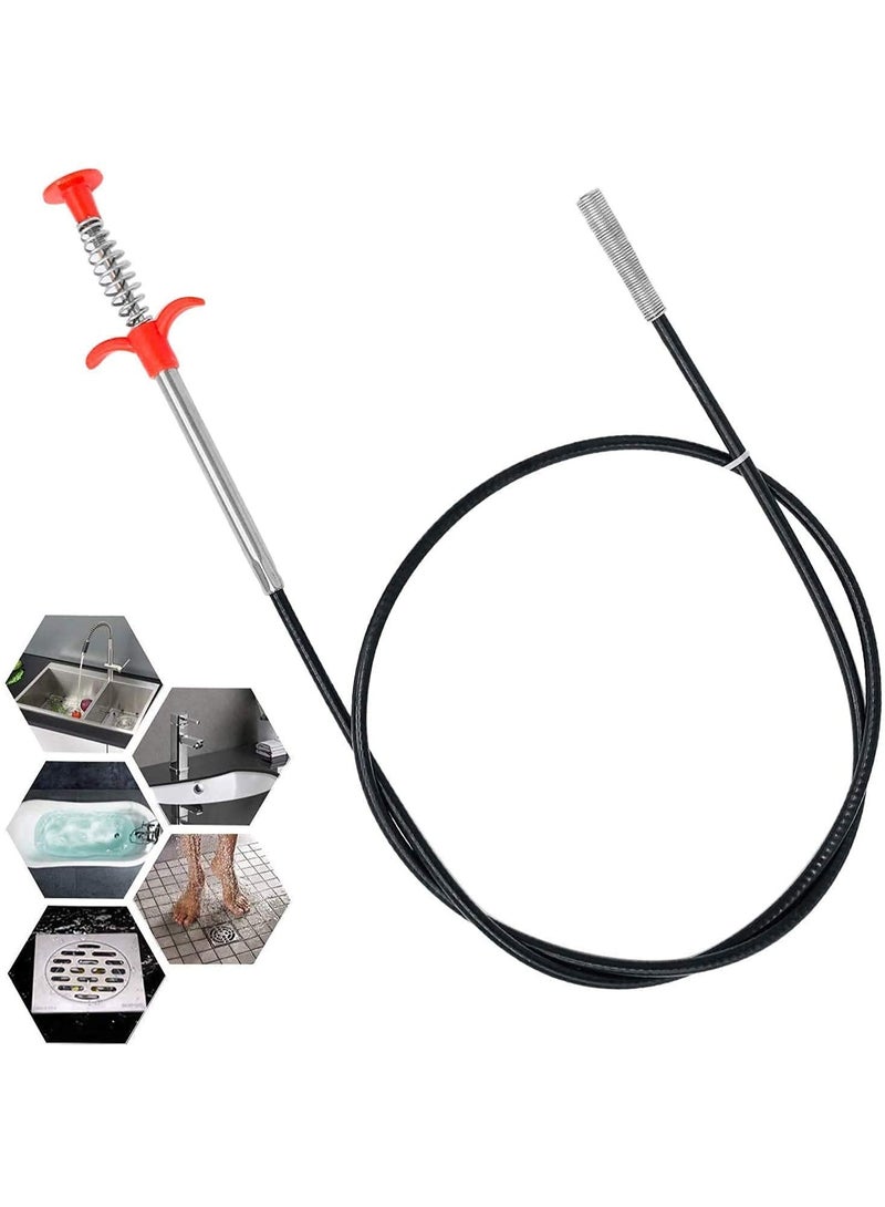 Fixer Stainless Steel 160cm Long Braided Wire Sewer Dredging Tools with Retractable Claw Clog Water Pipe Drain Sink Cleaner Snake Unblocked Kitchen Bath Rod Hair Remover (Pack of 1, 160 cm) - Image 5