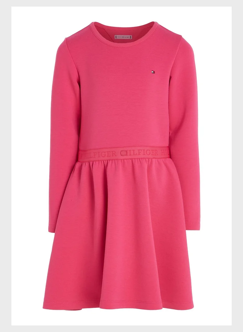 TOMMY HILFIGER Kids Crew Neck Belt Dress