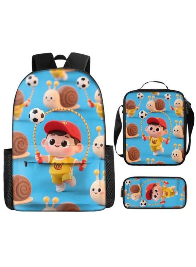Bright Li Fire Unlock the new fashion of childish fun! Three-piece set of bags, cartoon elements for children and teenagers (students, children, friends' outings, mountain climbing, schooling, etc. can be used) - 56 - Image 2