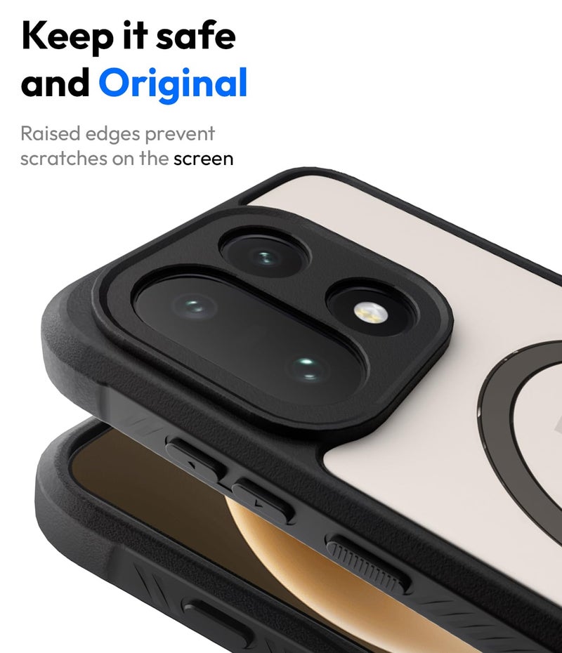 KAPAVER Mag-X Sandstone Back Cover Case Compatible with MagSafe, Magnetic Case for OnePlus 15 (PC+TPU) (Black) - Image 5