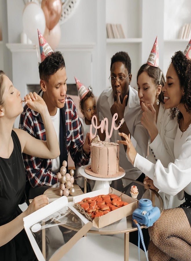 AHAORAY First Birthday Cake Topper - Rose Gold Glitter One Cake Decorating Supplies for Girls and Boys, Perfect for Baby Shower/Gender Revealing Party/Baby Party Photo Booth Props - Image 5