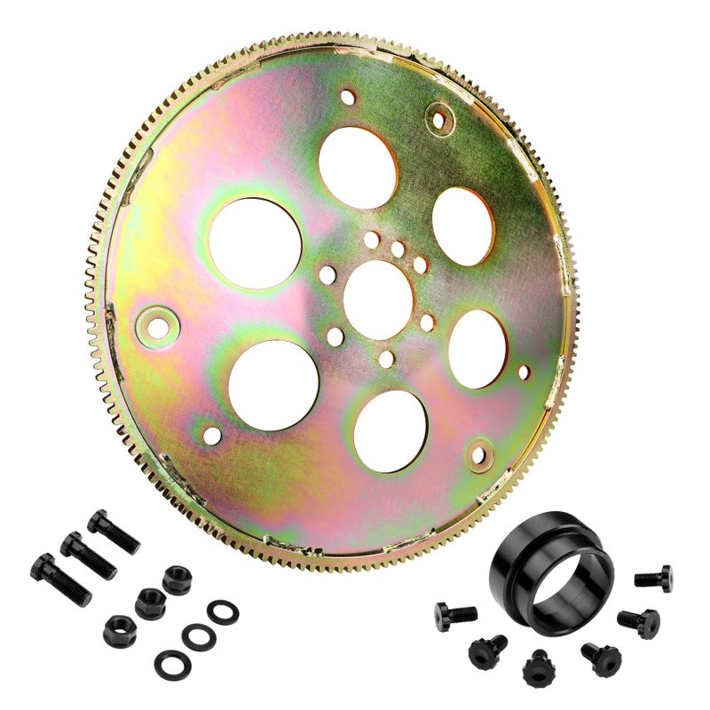 مجموعة محول لوحة المرونة Misakomo LS V8 متوافقة مع 1997-2007 GM Gen III LS1/LS2/LS6/485360 TH350 700R4 2004R 4L60 مع مجموعة لوحة مرونة مع براغي وواقي 57534610 لتبديل العجلة الطائرة