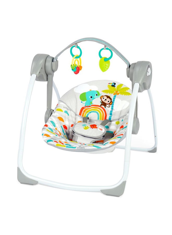 Bright Starts Playful Paradise Portable Compact Automatic Baby Swing With Music, Newborn + - Image 1