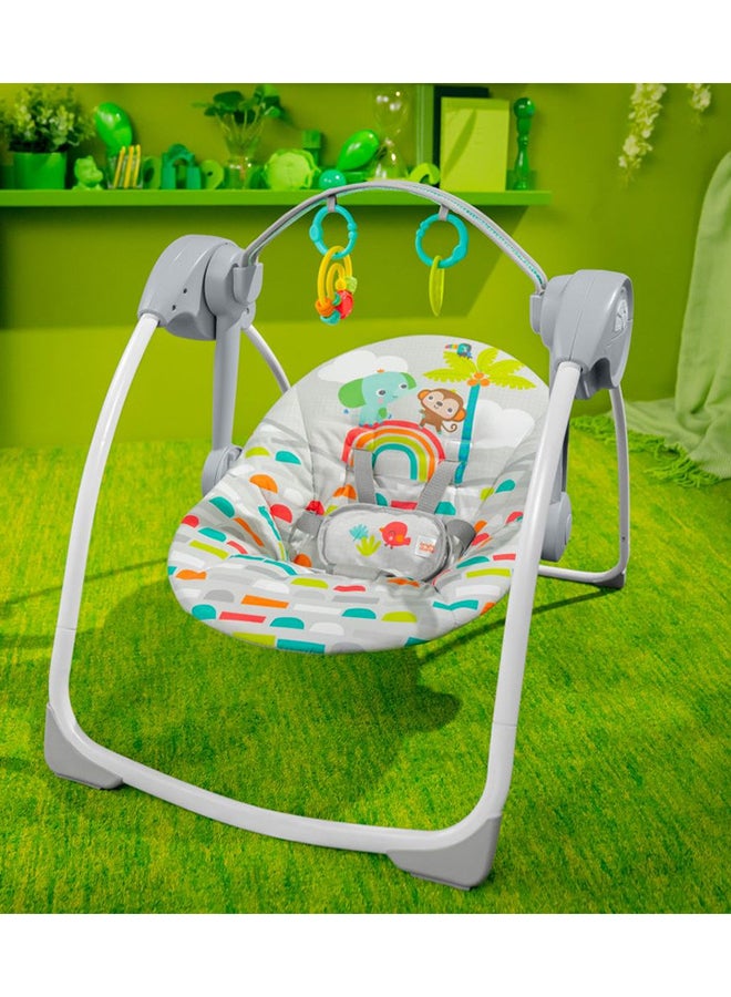 Bright Starts Playful Paradise Portable Compact Automatic Baby Swing With Music, Newborn + - Image 5