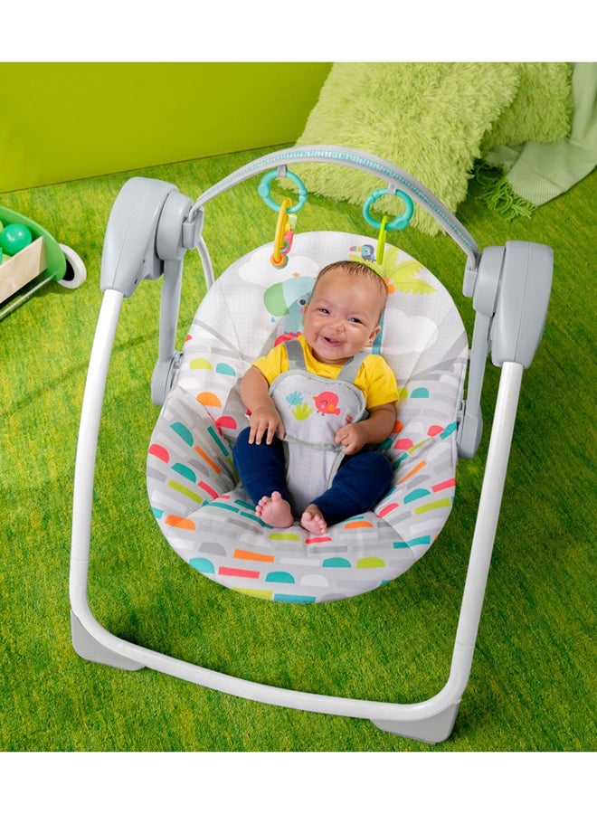Bright Starts Playful Paradise Portable Compact Automatic Baby Swing With Music, Newborn + - Image 3