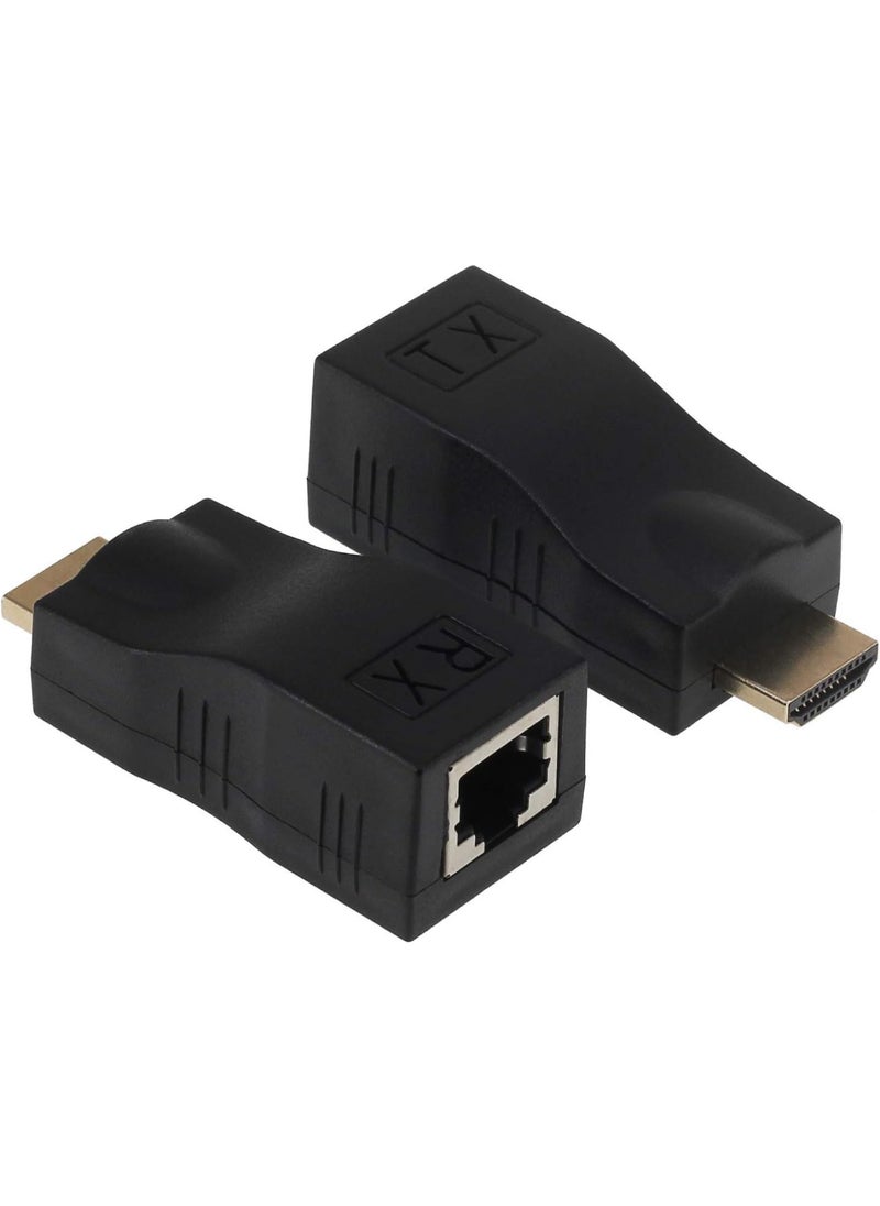 اووكاي [مُحسّن] موسع HDMI إلى RJ45، محول HDMI ومكرر إشارة، عبوتان من موسع HDMI، جهاز إرسال واستقبال، شبكة RJ45 عبر إيثرنت LAN Cat 5e / 6 / 6e، يدعم HDTV بدقة 1080P ثلاثية الأبعاد (زوج واحد).  - Image 1