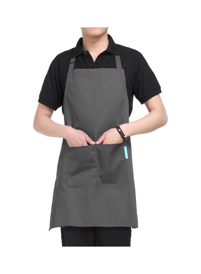 NIBEMINENT Cooking Apron With Adjustable Neck Belt Grey 66x66x75centimeter  - Image 1
