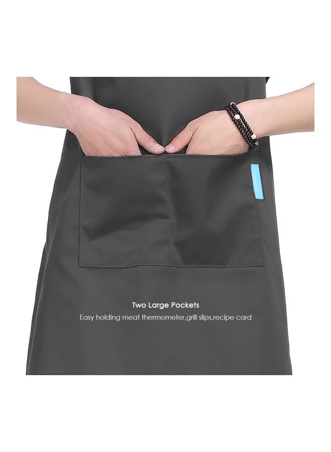 NIBEMINENT Cooking Apron With Adjustable Neck Belt Grey 66x66x75centimeter  - Image 2