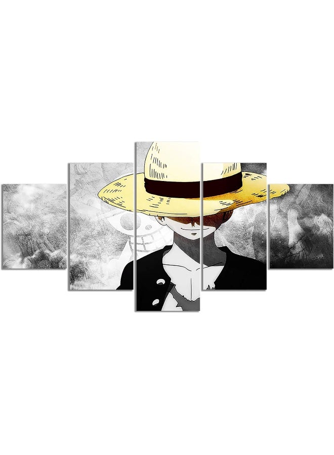 Home Trove Hanyosa Anime One Piece Luffy Poster Print on Canvas The Straw Hat Pirates Wall Picture for Living Room Decor Wall Art, Unframed - Image 1