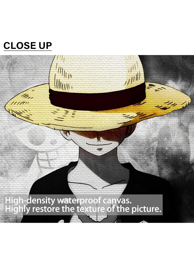Home Trove Hanyosa Anime One Piece Luffy Poster Print on Canvas The Straw Hat Pirates Wall Picture for Living Room Decor Wall Art, Unframed - Image 3