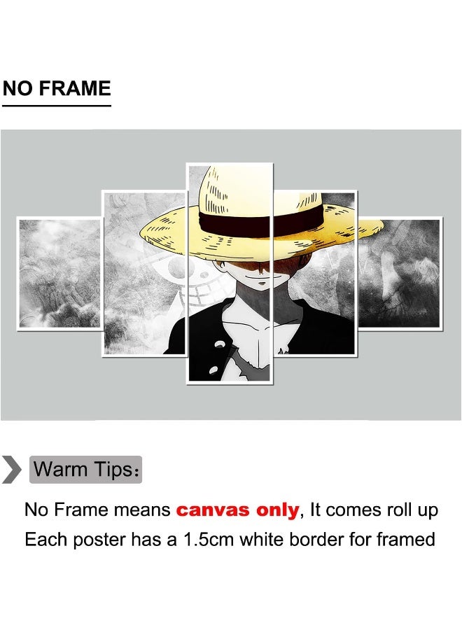 Home Trove Hanyosa Anime One Piece Luffy Poster Print on Canvas The Straw Hat Pirates Wall Picture for Living Room Decor Wall Art, Unframed - Image 4