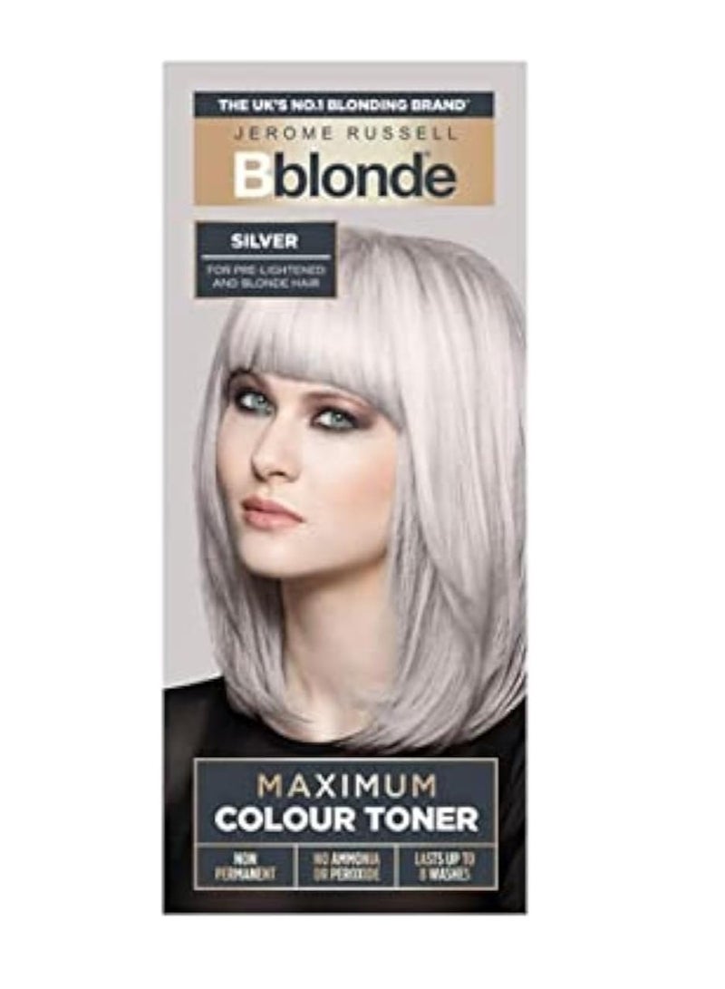 جيروم روسيل صبغة شعر فضية غير دائمة من Russell Bblonde Maximum Colour للشعر الأشقر الطبيعي والمُفتح مسبقًا صبغة شعر فضية بدون أمونيا أو بيروكسيد تدوم حتى 8 غسلات 75 مل - Image 1