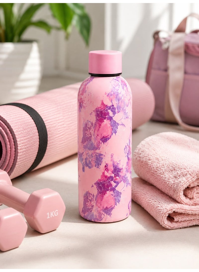 Insulated Water Bottle with Artistic Illustrations – Premium Stainless Steel Travel Mug for Kids and Women – Keeps Drinks Hot & Cold – Leak Proof Canteen with Soft Matte Finish (Multicolor) - Image 4