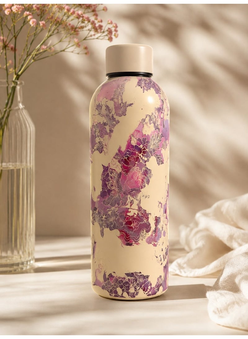 Insulated Water Bottle with Artistic Illustrations – Premium Stainless Steel Travel Mug for Kids and Women – Keeps Drinks Hot & Cold – Leak Proof Canteen with Soft Matte Finish (Multicolor) - Image 5