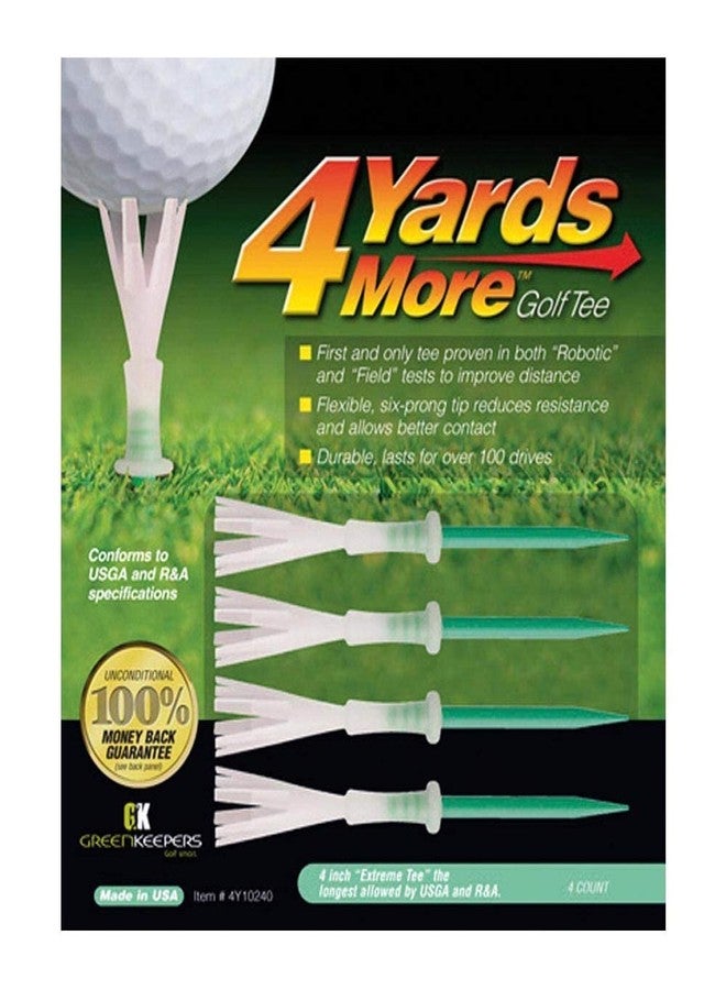 Proactive 4 Yards More Golf Tee - 4" Extreme (4 Green Tees)