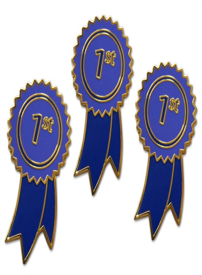 Novel Merk Blue Ribbon Contest Icons Lapel Pin, Hat Pin & Tie Tack Set - with Clutch Back (3- First Place) - Image 1