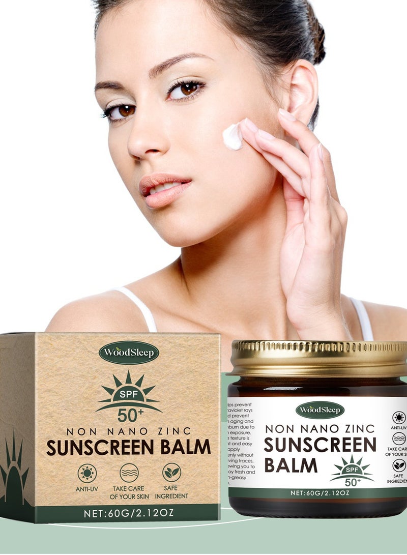 WoodSleep Spf 50+ Non Nano Zinc Sunscreen Balm Anti-Uv Take Care Of Your Skin Safe Ingredient 60g - Image 1