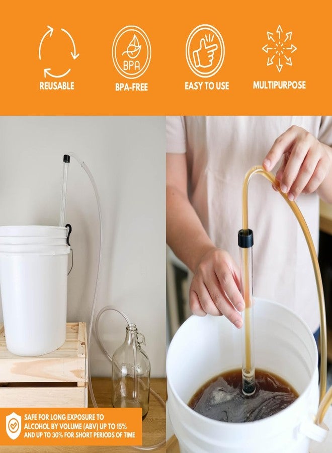 FastRack 3/8" Auto 8' ft Hose Siphoning Kit w/Food Grade BPA Free Plastic Tubing for Beer or Wine, Carboy Bottle Filling, Clear - Image 4