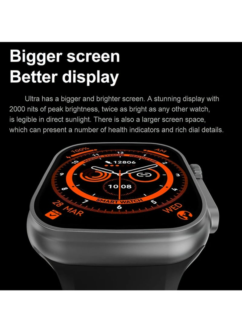 Generic - T900 Ultra NFC Bluetooth Call Wireless Charging Smartwatch (Green) - Image 1