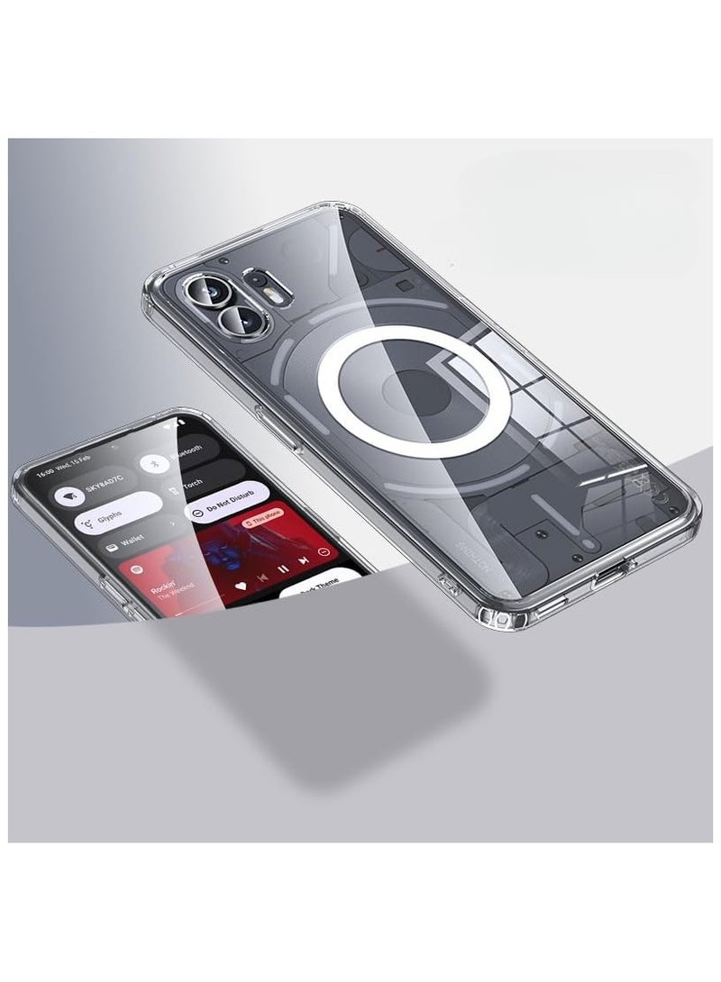 عام حقائب واقية وشفافة متوافقة مع جوال Nothing Phone 2 5G، واقية مضادة للسقوط، بغلاف مغناطيسي مطفي لحماية جهاز الهاتف. - Image 1