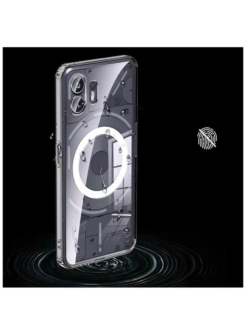 عام حقائب واقية وشفافة متوافقة مع جوال Nothing Phone 2 5G، واقية مضادة للسقوط، بغلاف مغناطيسي مطفي لحماية جهاز الهاتف. - Image 2