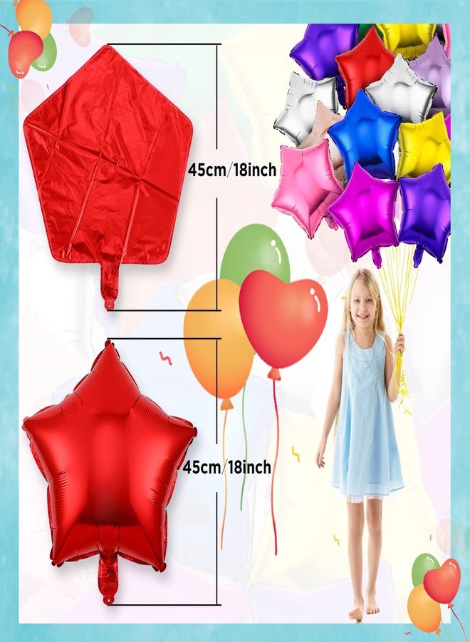 Raiten 100 Pieces 18 Inch Star Shape Foil Balloon Foil Helium Balloons Star Balloon for New Year Eve Party Birthday Wedding Decorations(Multicolor) - Image 2