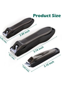 Nail Clipper With Catcher, 3 Pack No Splash Fingernail Toenail Clipper,Slanted Edge Nail Clippers Stainless Steel Nail Cutter Nail Trimmer, Good Gift For Men And Women - pzsku/Z8BC9FA089AB57965E195Z/45/_/1733729757/cb5c7432-126c-4547-8526-9189c18ca6ca