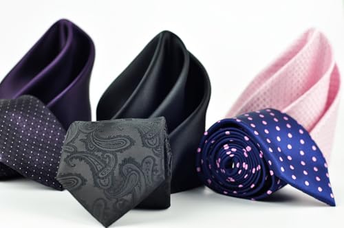 KissTies Polka Dot Tie Pink Dots Navy Blue Holiday Necktie - Image 2