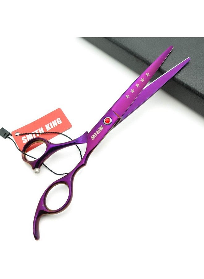 Smithking 7.0in Professional Pet Grooming Scissors set,Straight & Thinning & Curved scissors 4pcs set for Dog grooming (Violet) - Image 4
