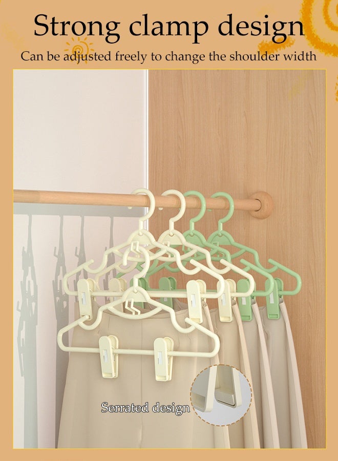 DUNISO 10pcs Clothes Hangers with Clips 360°Swivel Hook Non-sli Trousers Hangers with Non-Slip Notches Non Marking Clothes Hanger Set Space-Saving Clothes Hangers for Shirts, Pants, Dresses, Skirts, Coats - Image 2