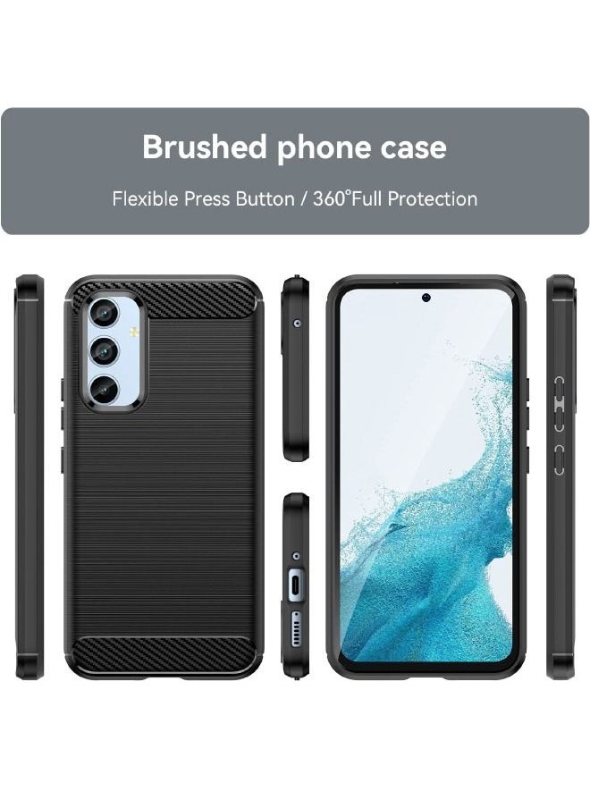 RUGGED SHIELD Samsung Galaxy A54 5G Case, Fashion Shock-Absorption Anti-Drop Flexible Brushed TPU Bumper Soft Rubber Protective Phone Case Cove for Samsung Galaxy A54 5G, Black  - Image 2