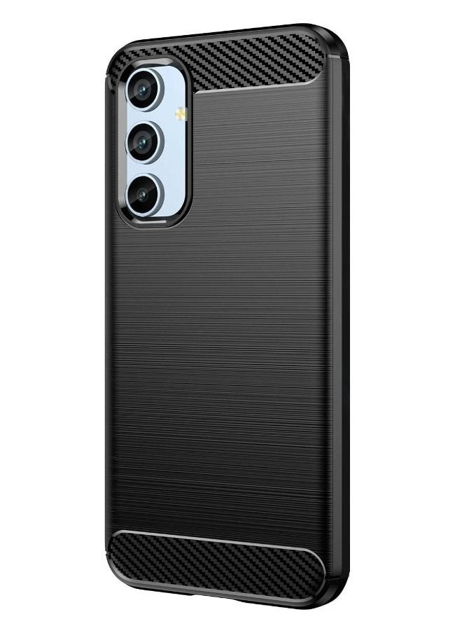 RUGGED SHIELD Samsung Galaxy A54 5G Case, Fashion Shock-Absorption Anti-Drop Flexible Brushed TPU Bumper Soft Rubber Protective Phone Case Cove for Samsung Galaxy A54 5G, Black  - Image 1