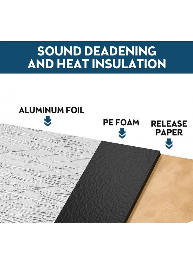 EAST FOREST EAST FOREST 276mil 15.7''x9.8'' Aluminum Foil Heat Shield Mat 21.53 sqft Sound Deadener Mat Noise & Heat Insulation Moistureproof Waterproof for Car Hood Ceiling Door, Sound Deadener for Cars Black  - Image 1