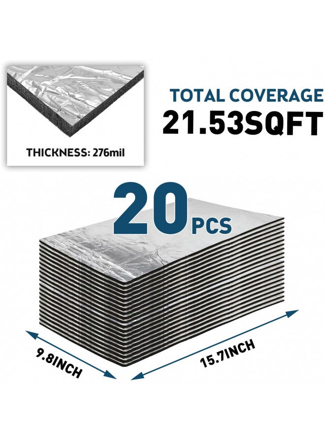 EAST FOREST EAST FOREST 276mil 15.7''x9.8'' Aluminum Foil Heat Shield Mat 21.53 sqft Sound Deadener Mat Noise & Heat Insulation Moistureproof Waterproof for Car Hood Ceiling Door, Sound Deadener for Cars Black  - Image 2