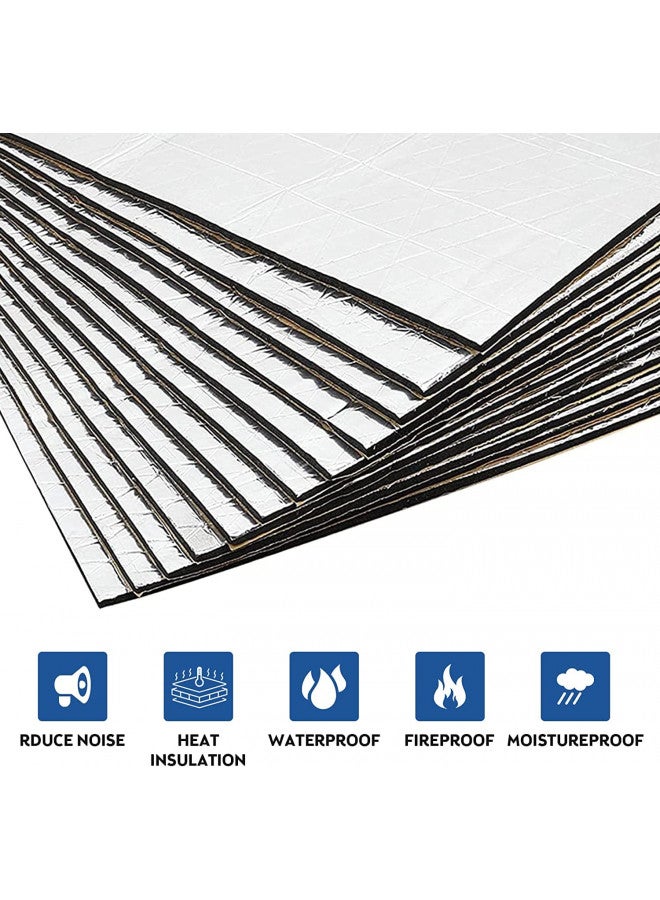 EAST FOREST EAST FOREST 276mil 15.7''x9.8'' Aluminum Foil Heat Shield Mat 21.53 sqft Sound Deadener Mat Noise & Heat Insulation Moistureproof Waterproof for Car Hood Ceiling Door, Sound Deadener for Cars Black  - Image 4