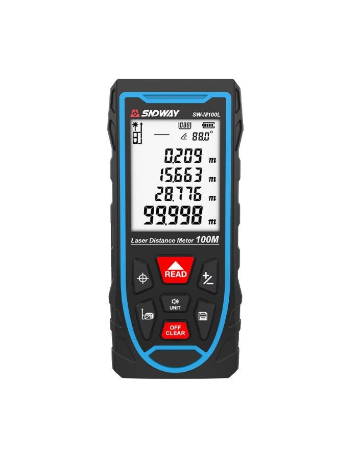 SNDWAY Portable Handheld Digital Laser Laser Rangefinder Tape Range Finder with M/in/Ft Unit Switching Backlit LCD Display Measure Distance Pythagorean Area and Volume - Image 1