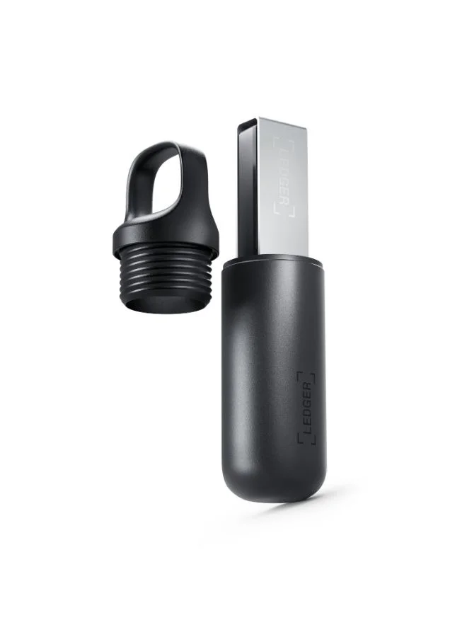 Ledger Nano X Pod | Secure & Protective Storage for Ledger Nano X Hardware Wallet, Portable and Lightweight | Aluminum Finish  - Black