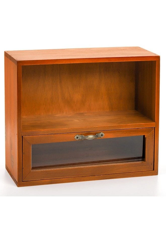 Fasmov - Wooden Shadow Box Wooden Display Case With Shelves Freestanding Display Shadow Box Desktop Display Cabinet Cosmetics Shadow Box - Image 1