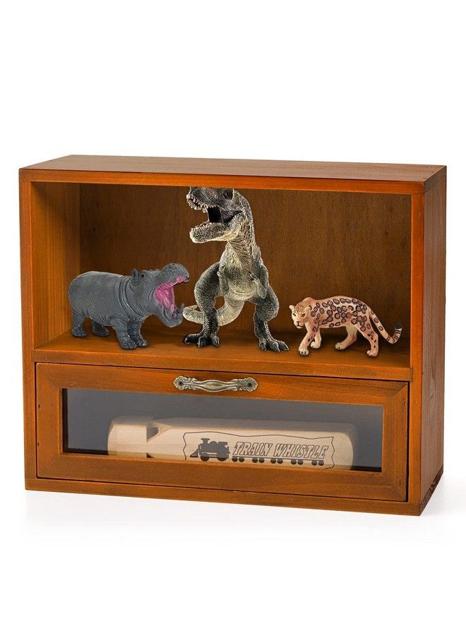 Fasmov - Wooden Shadow Box Wooden Display Case With Shelves Freestanding Display Shadow Box Desktop Display Cabinet Cosmetics Shadow Box - Image 1