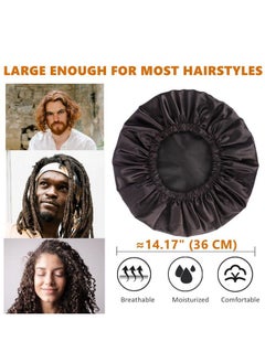 Himoswis Adjustable Large Shower Cap For Menextra Large Shower Cap For Womenreusable Shower Cap For Long Hairhair Cap For Showerblack  - Image 5